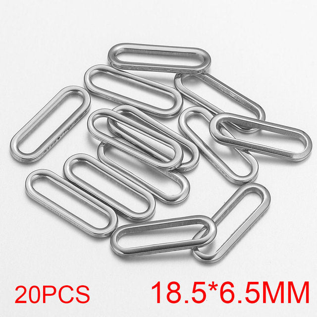 20PCS Stainless Steel Oval & Rectangular Frame Earring Connectors - DIY Jewelry Making Supplies & Components