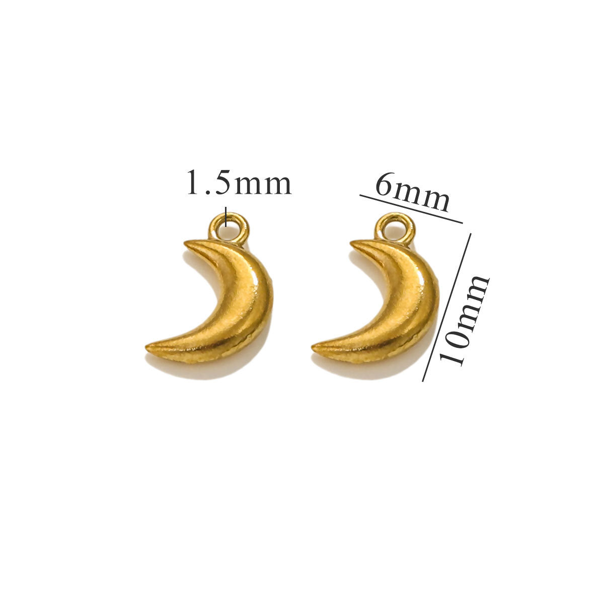 10PCS Stainless Steel Moon & Sun Mini Pendants | Cute Tiny Charms, Ideal Accessories for Necklaces & DIY Jewelry Making