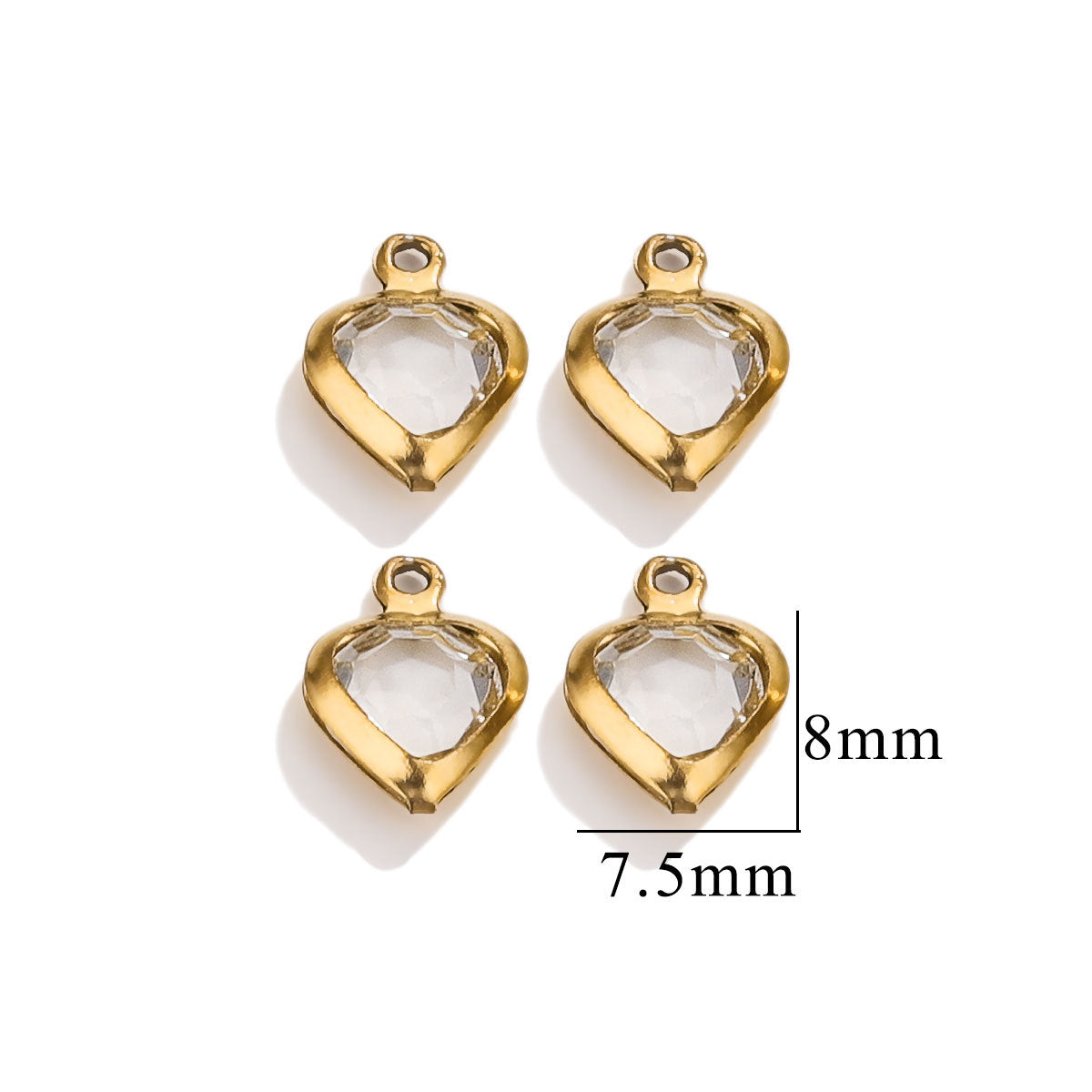 20PCS Stainless Steel Crystal Water Drop Charms - Colorful Titanium Steel, Minimalist Luxury DIY Necklace Jewelry Accessory