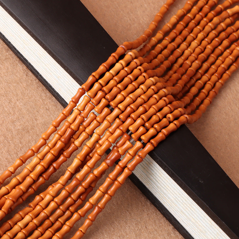 6x3mm Olive Pit Bamboo Joint Beads - 108pcs "Steady Progress" DIY Necklace | Olive Stone Beaded Necklaces