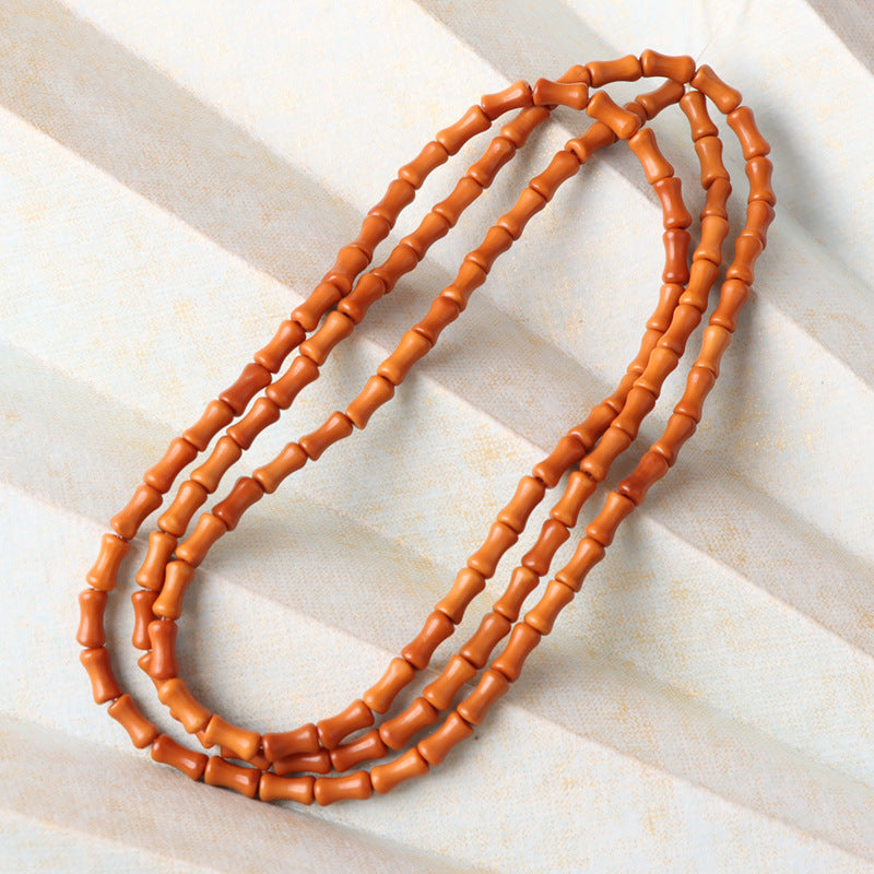 6x3mm Olive Pit Bamboo Joint Beads - 108pcs "Steady Progress" DIY Necklace | Olive Stone Beaded Necklaces