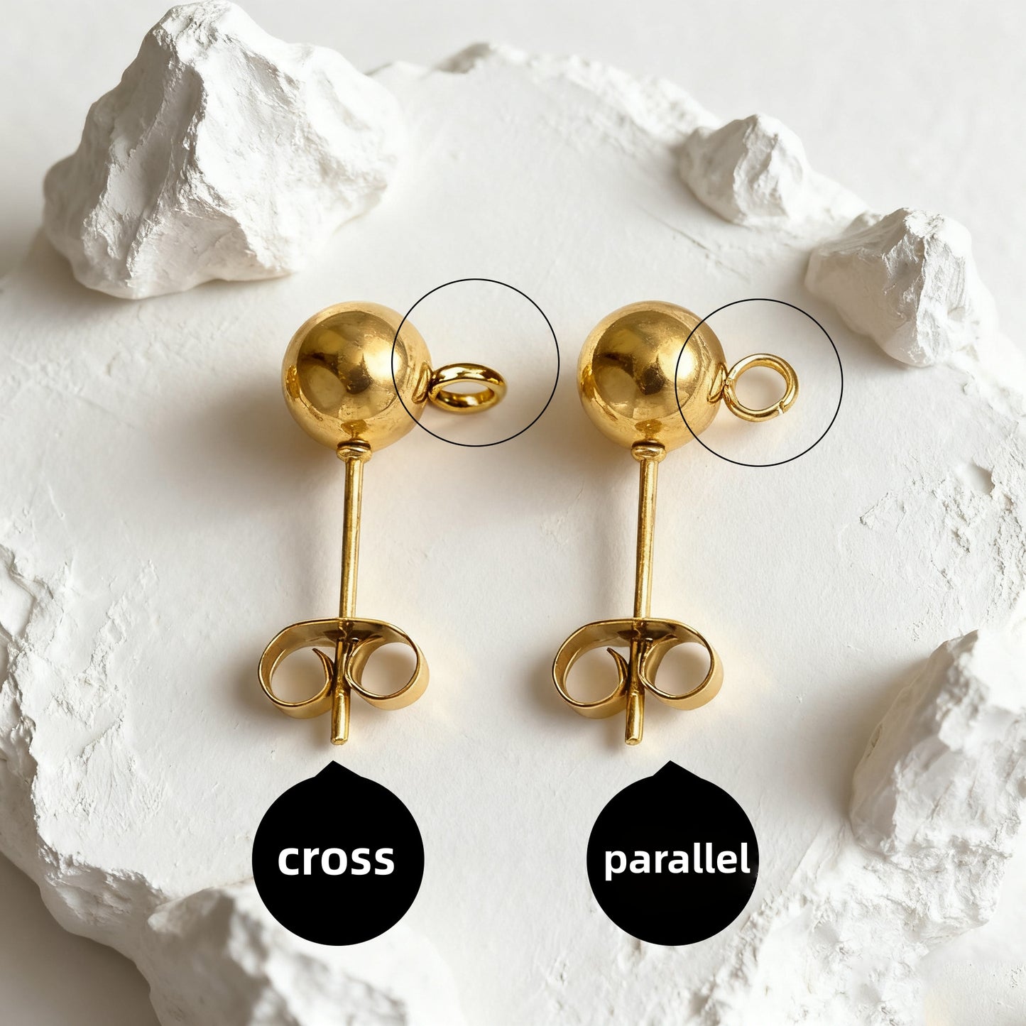 10Pairs Stainless Steel Ball Post Earring Stud, Earrings-Posts Stud Round Balls-Earrings Stainless Steel Silver Ball-Posts with Loops for DIY Crafts Making