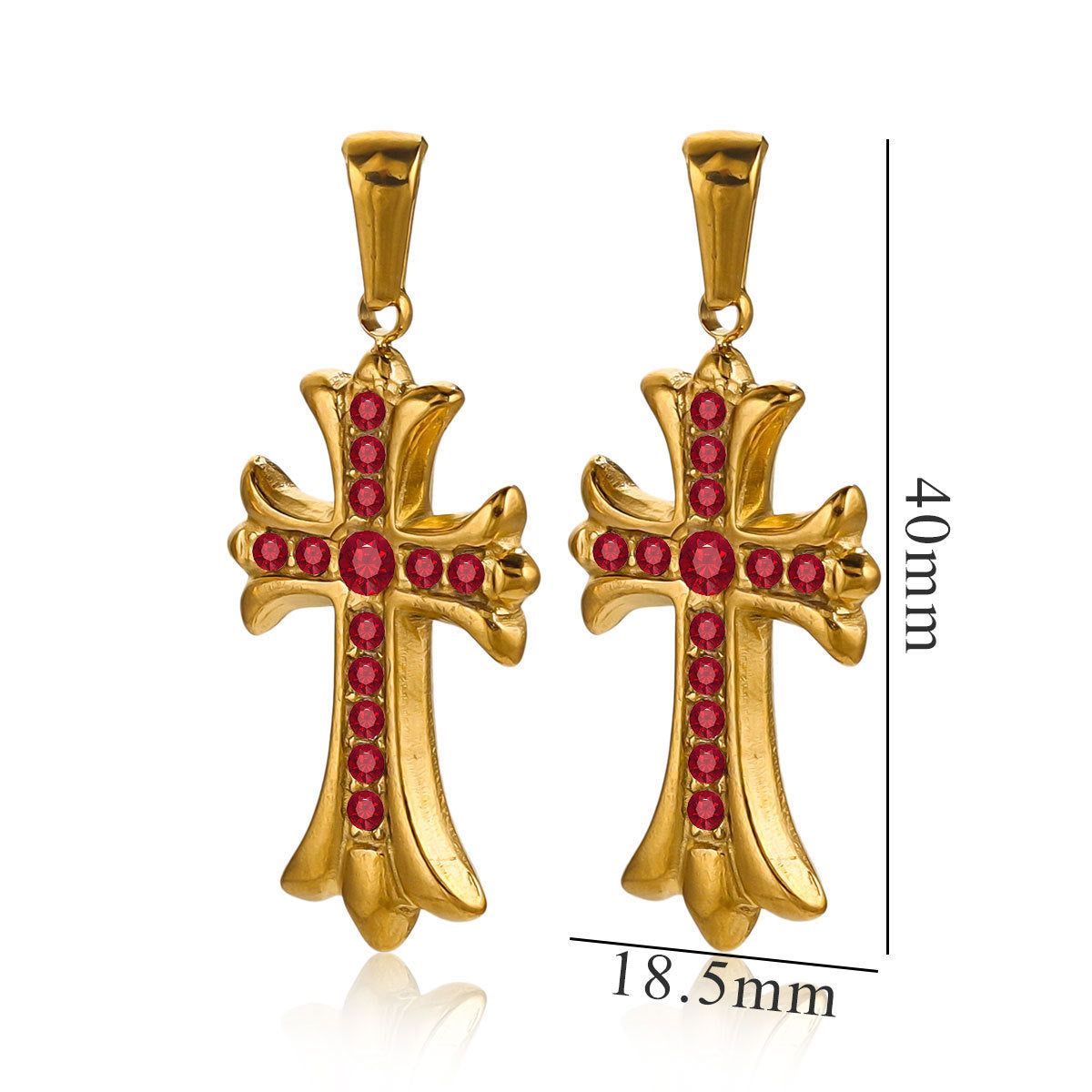 18K Gold Plated Stainless Steel Cross Pendant for Bracelets & Necklaces