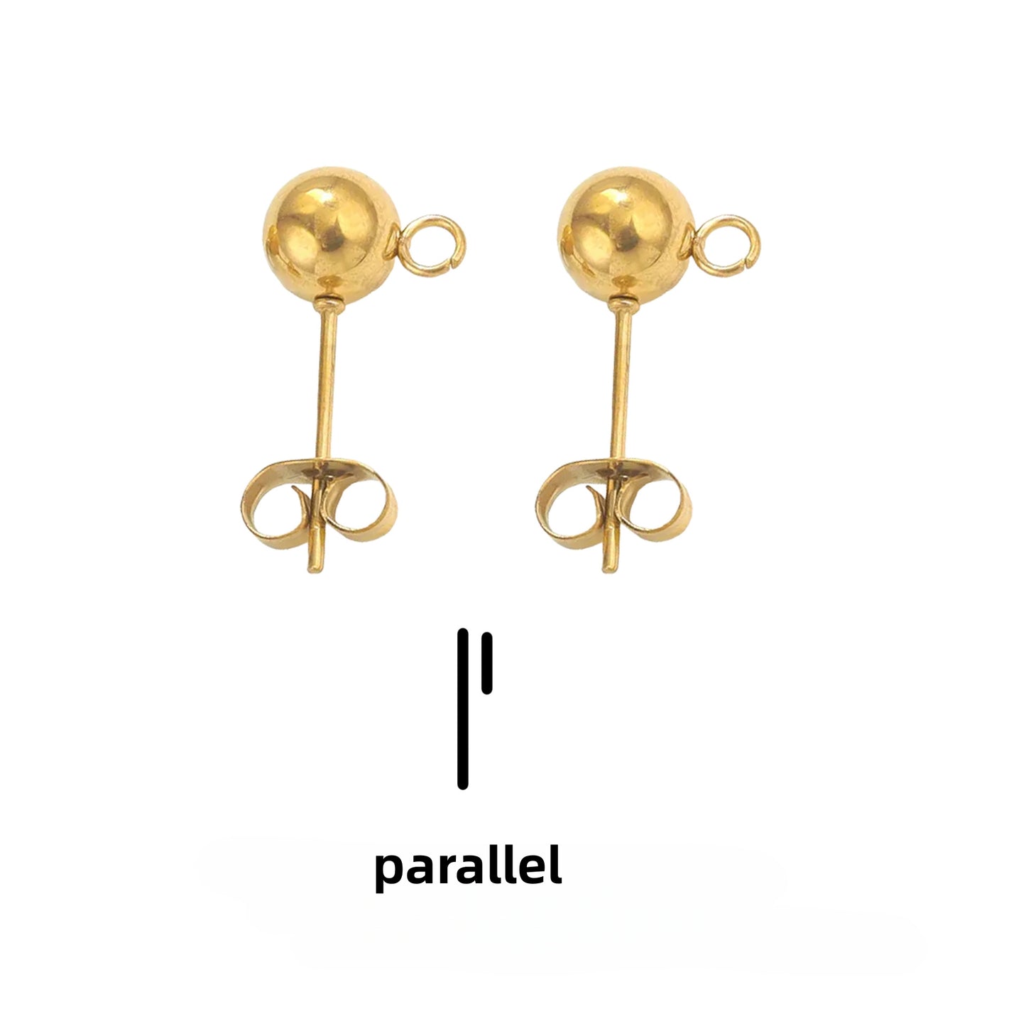 10Pairs Stainless Steel Ball Post Earring Stud, Earrings-Posts Stud Round Balls-Earrings Stainless Steel Silver Ball-Posts with Loops for DIY Crafts Making