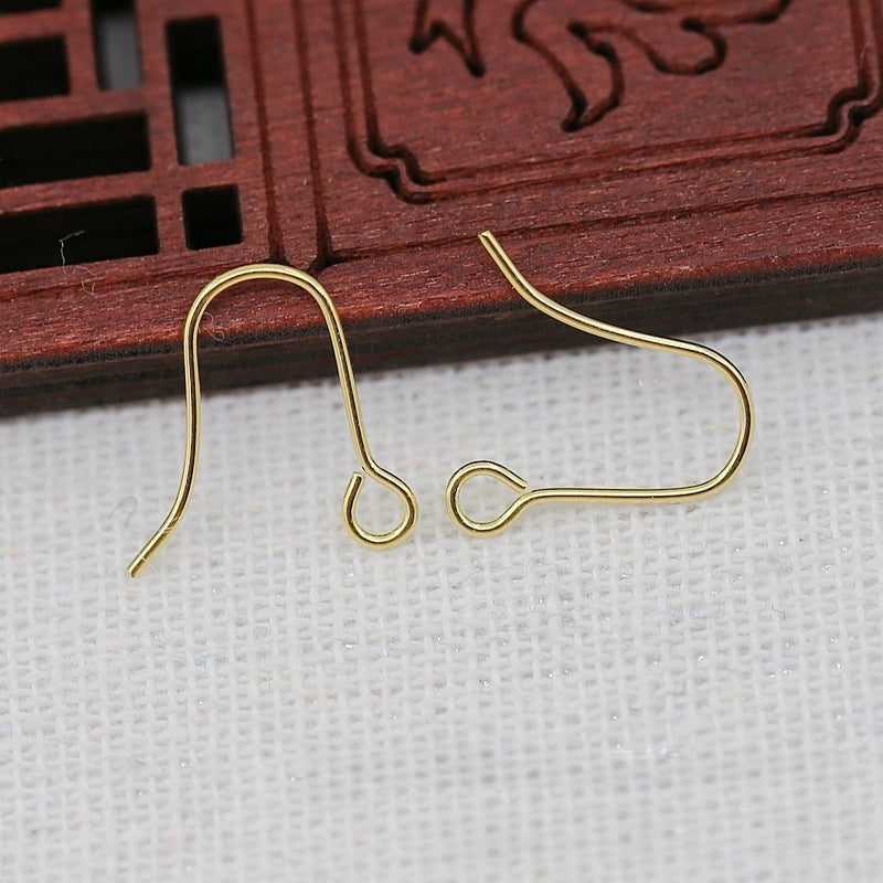5Pairs 24K Gold Plated Brass Earring Hooks, 0.7x16mm Tarnish Resistant Ear Wires, Small Gold Hooks for DIY Jewelry Making