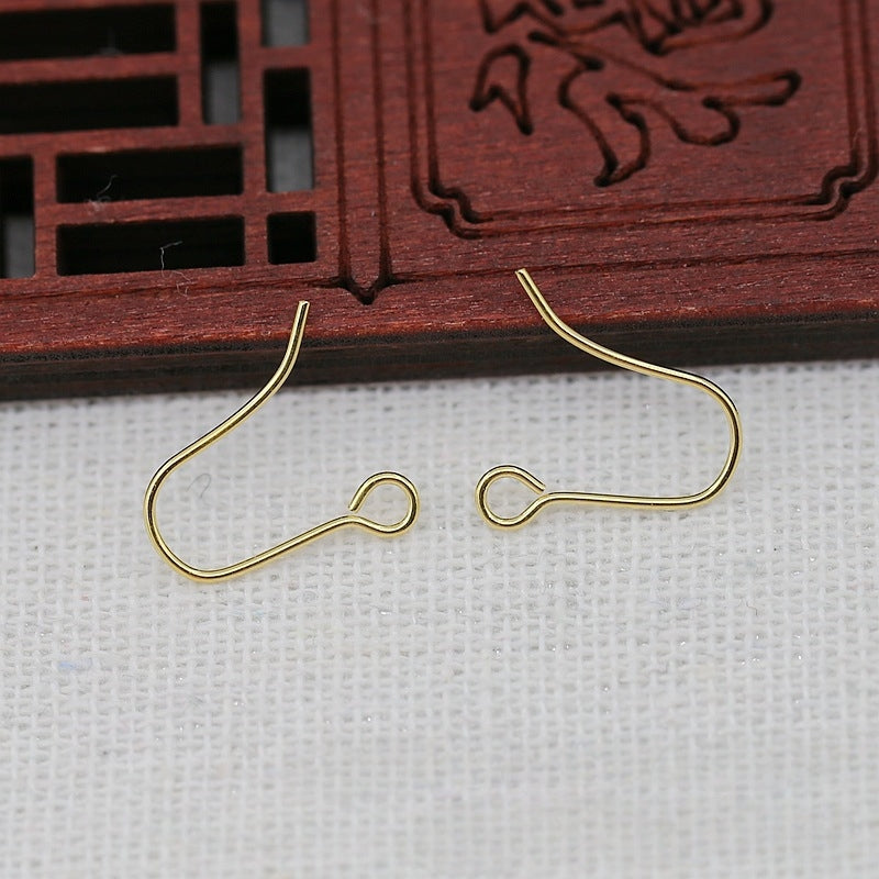 5Pairs 24K Gold Plated Brass Earring Hooks, 0.7x16mm Tarnish Resistant Ear Wires, Small Gold Hooks for DIY Jewelry Making