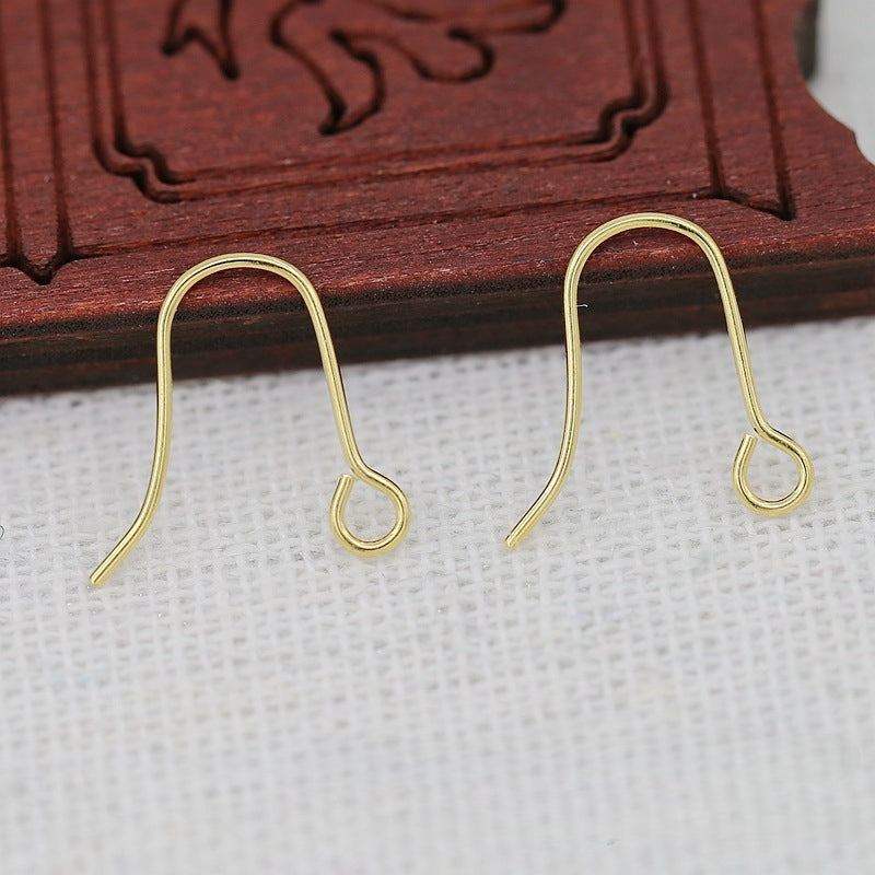 5Pairs 24K Gold Plated Brass Earring Hooks, 0.7x16mm Tarnish Resistant Ear Wires, Small Gold Hooks for DIY Jewelry Making