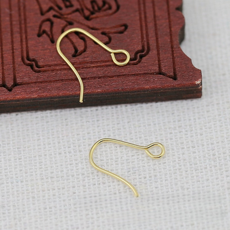5Pairs 24K Gold Plated Brass Earring Hooks, 0.7x16mm Tarnish Resistant Ear Wires, Small Gold Hooks for DIY Jewelry Making