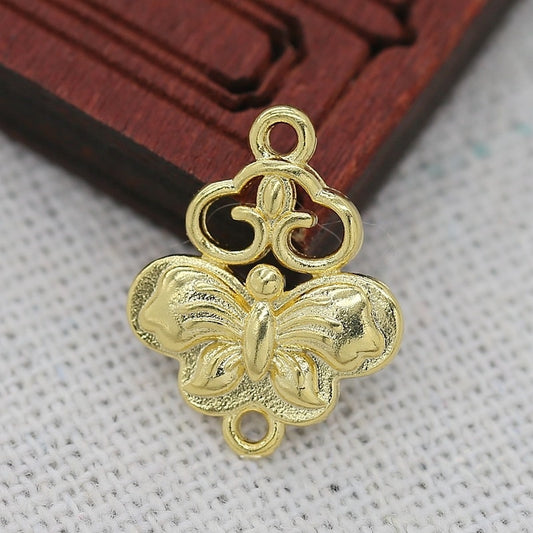 2PCS 17x13mm 24K Gold Plated Butterfly Cloud Connector | Brass Double Loop Link for DIY Jewelry Making