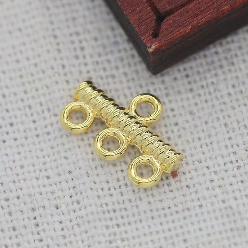 24K Gold Plated Brass Multi-Hole Connector, Tarnish Resistant Jewelry Findings, DIY Bracelet Necklace Earring Making Supplies