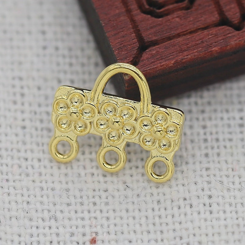 24K Gold Plated Brass Multi-Hole Connector, Tarnish Resistant Jewelry Findings, DIY Bracelet Necklace Earring Making Supplies