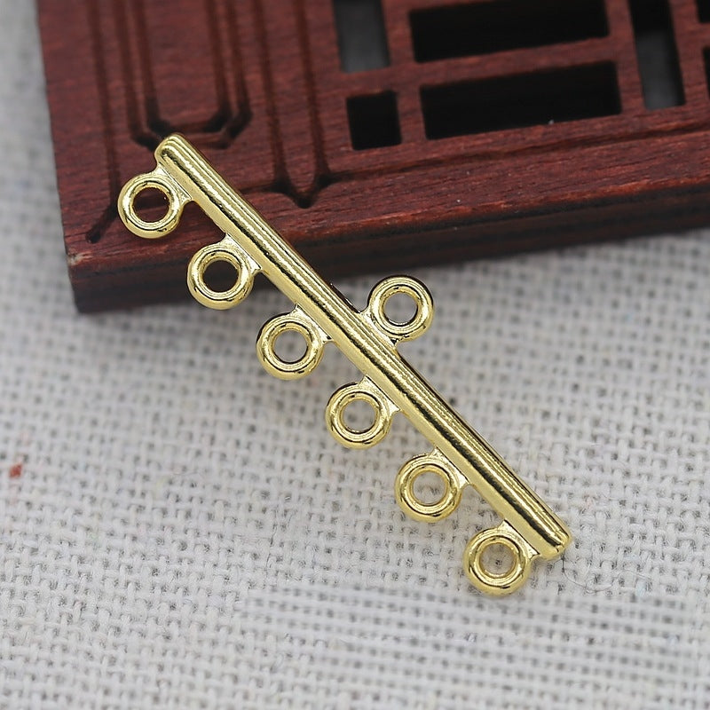 24K Gold Plated Brass Multi-Hole Connector, Tarnish Resistant Jewelry Findings, DIY Bracelet Necklace Earring Making Supplies