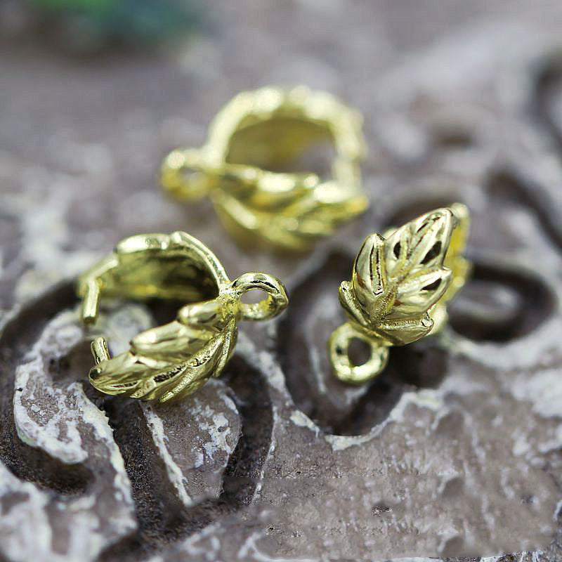 4PCS 24K Gold Plated Leaf Clasp – Brass Gourd Hook Closure for DIY Necklaces & Bracelets, Tarnish Resistant Jewelry Connector