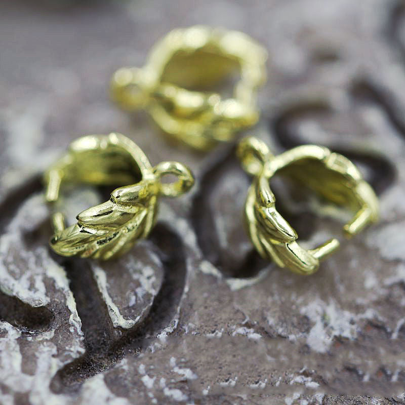 4PCS 24K Gold Plated Leaf Clasp β Brass Gourd Hook Closure for DIY Necklaces & Bracelets, Tarnish Resistant Jewelry Connector