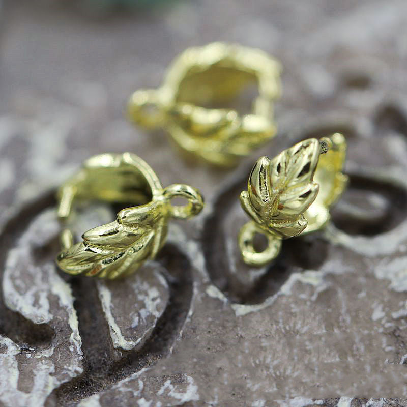 4PCS 24K Gold Plated Leaf Clasp – Brass Gourd Hook Closure for DIY Necklaces & Bracelets, Tarnish Resistant Jewelry Connector