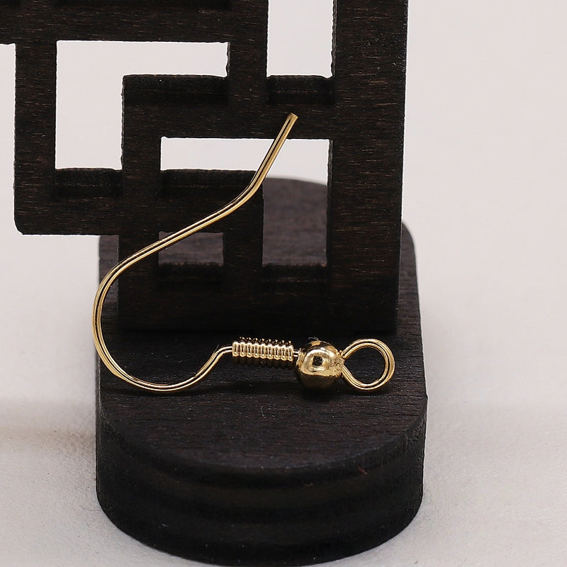 5Pairs 24K Gold Plated Brass Earring Hooks with Bead, Vintage Style Ear Wires, Tarnish Resistant Jewelry Findings, DIY Earring Making Supplies