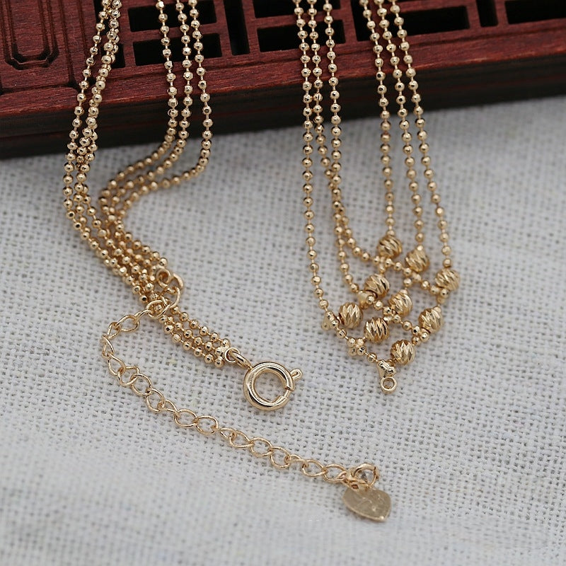 Gold Plated Necklace Chain, Brass Jewelry Base, DIY Necklace Supplies, Waterproof Anti-Tarnish Gold Chain for Jewelry Making