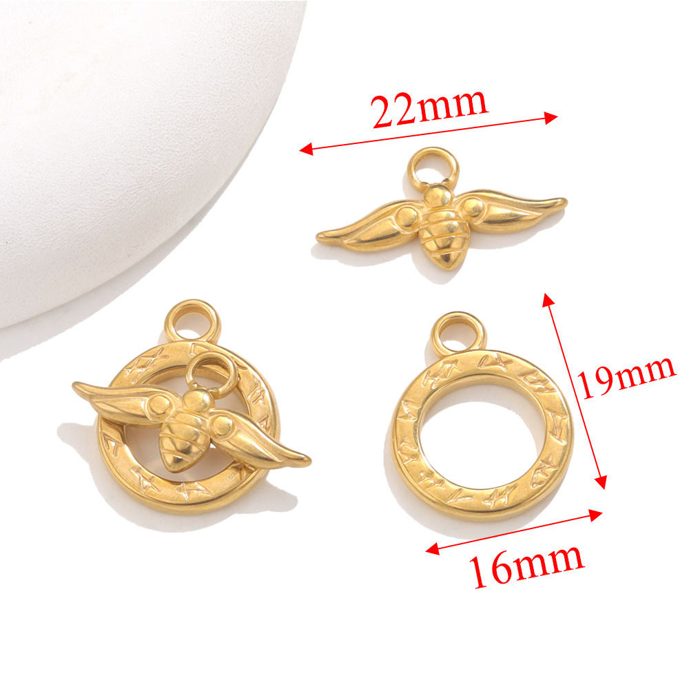 Stainless Steel Bee-Shaped OT Clasp - Cute Jewelry Closure for Bracelets & Necklaces | Durable & Adorable Design