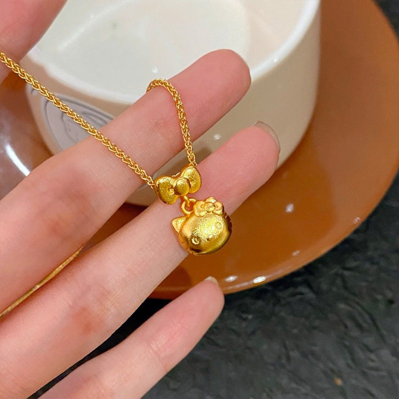 Sandal Gold Hello Kitty Charm, DIY Jewelry Pendant, Cute Kawaii Accessory