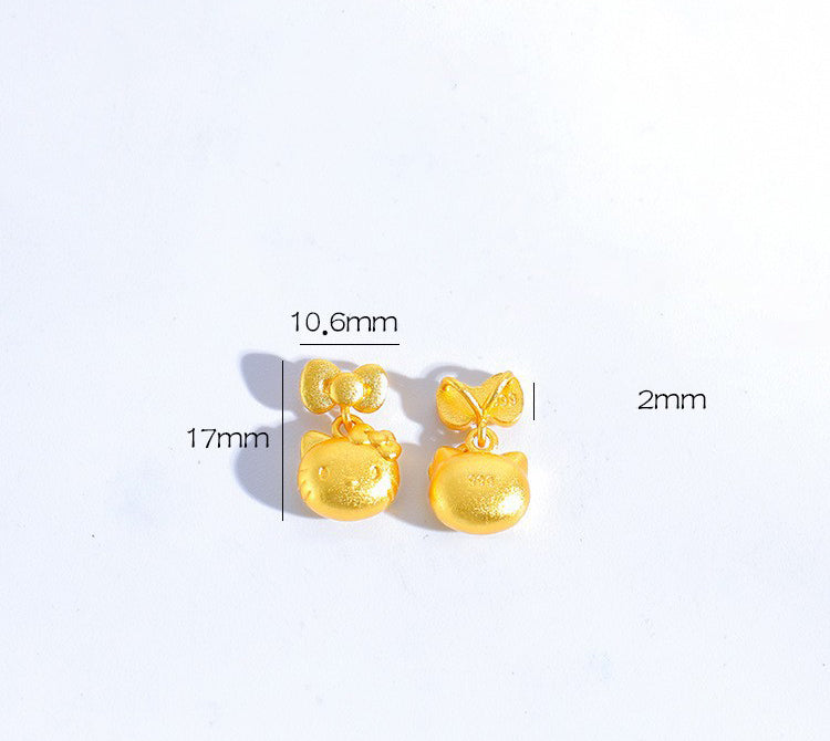 Sandal Gold Hello Kitty Charm, DIY Jewelry Pendant, Cute Kawaii Accessory