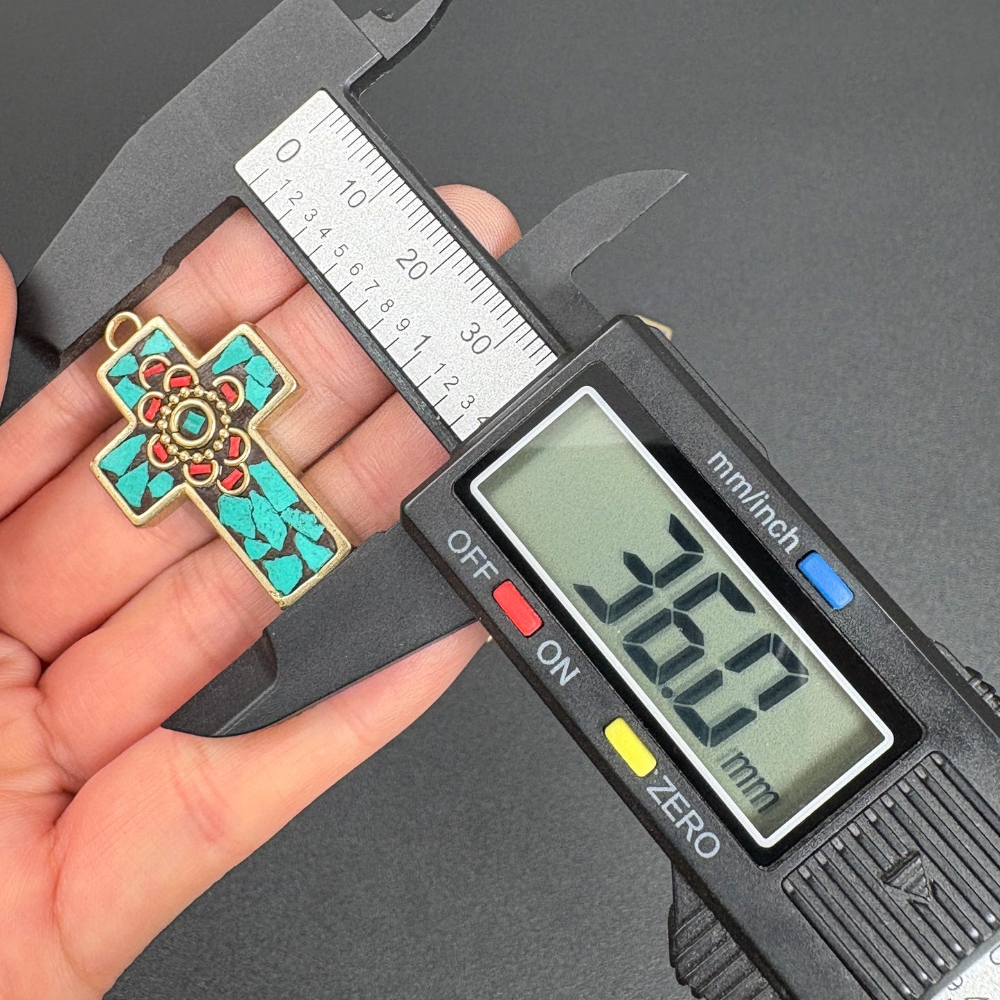 Nepal Ethnic Style Cross Pendant, Handmade Tribal Jewelry, Boho Spiritual Necklace Charm