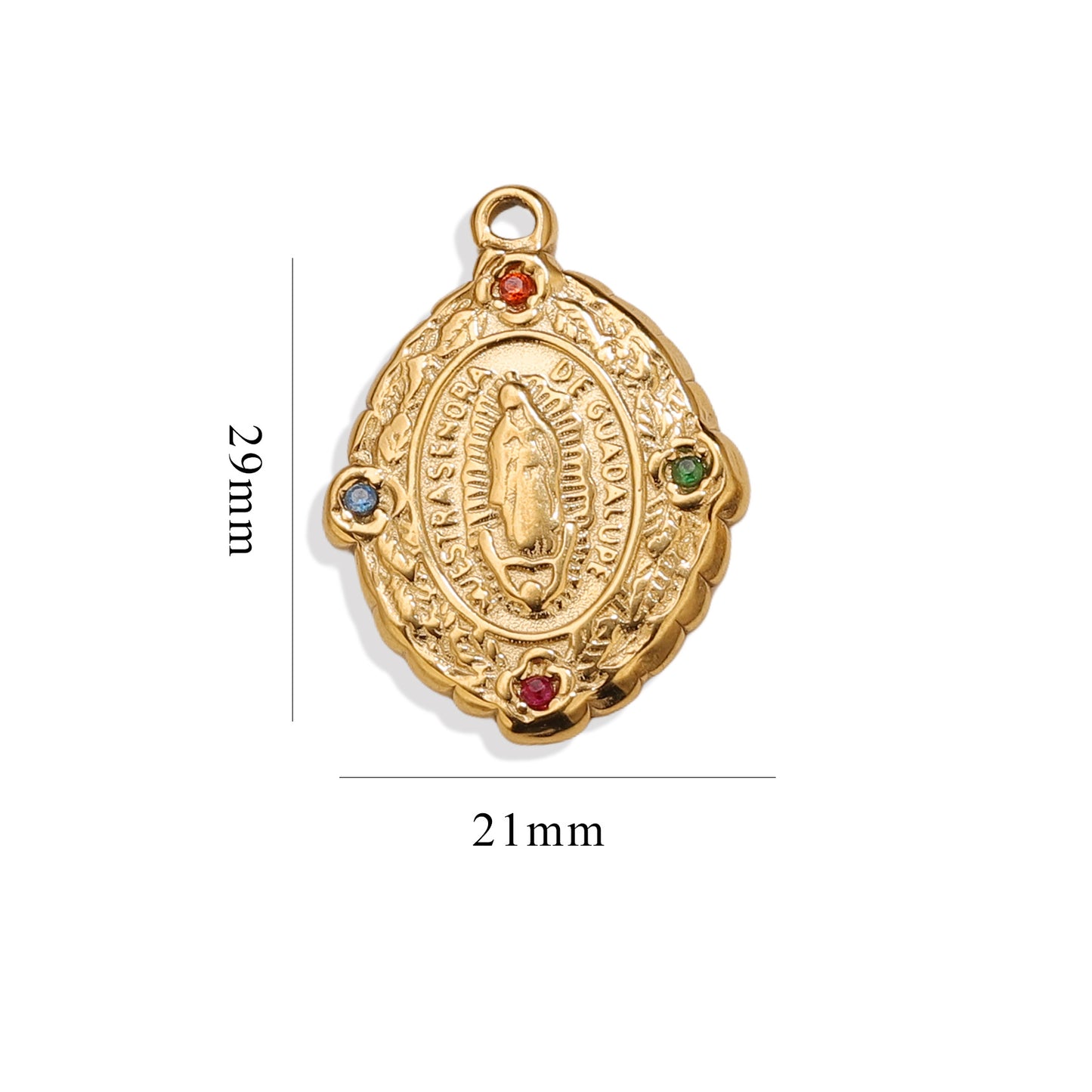 Stainless Steel Virgin Mary Pendants | Micro-Inlaid Zircon Charms, DIY Accessories for Bracelets, Necklaces & Earrings