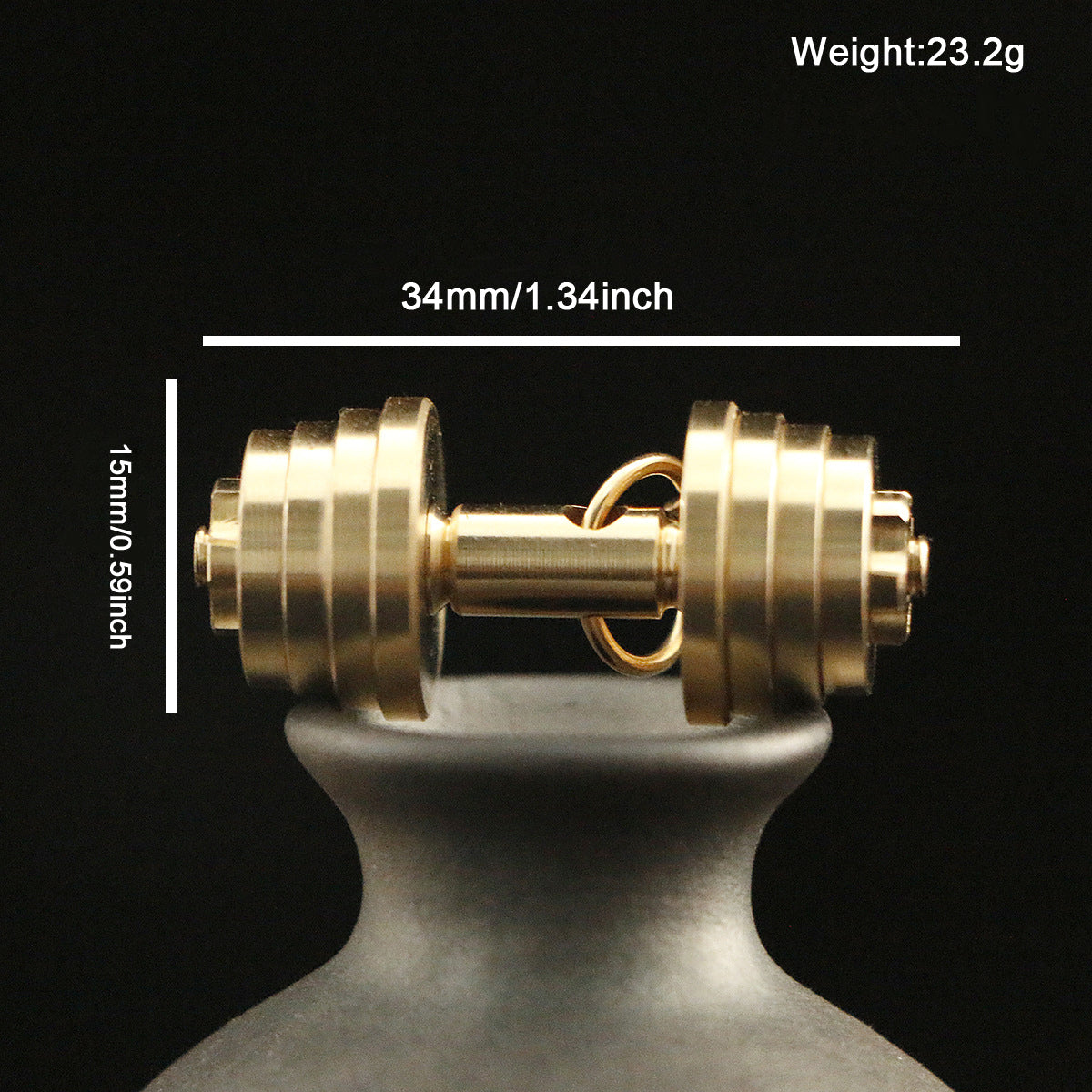 Vintage Brass Detachable Mini Dumbbell Charm - Tiny Fitness Pendant for Jewelry Making, Gift