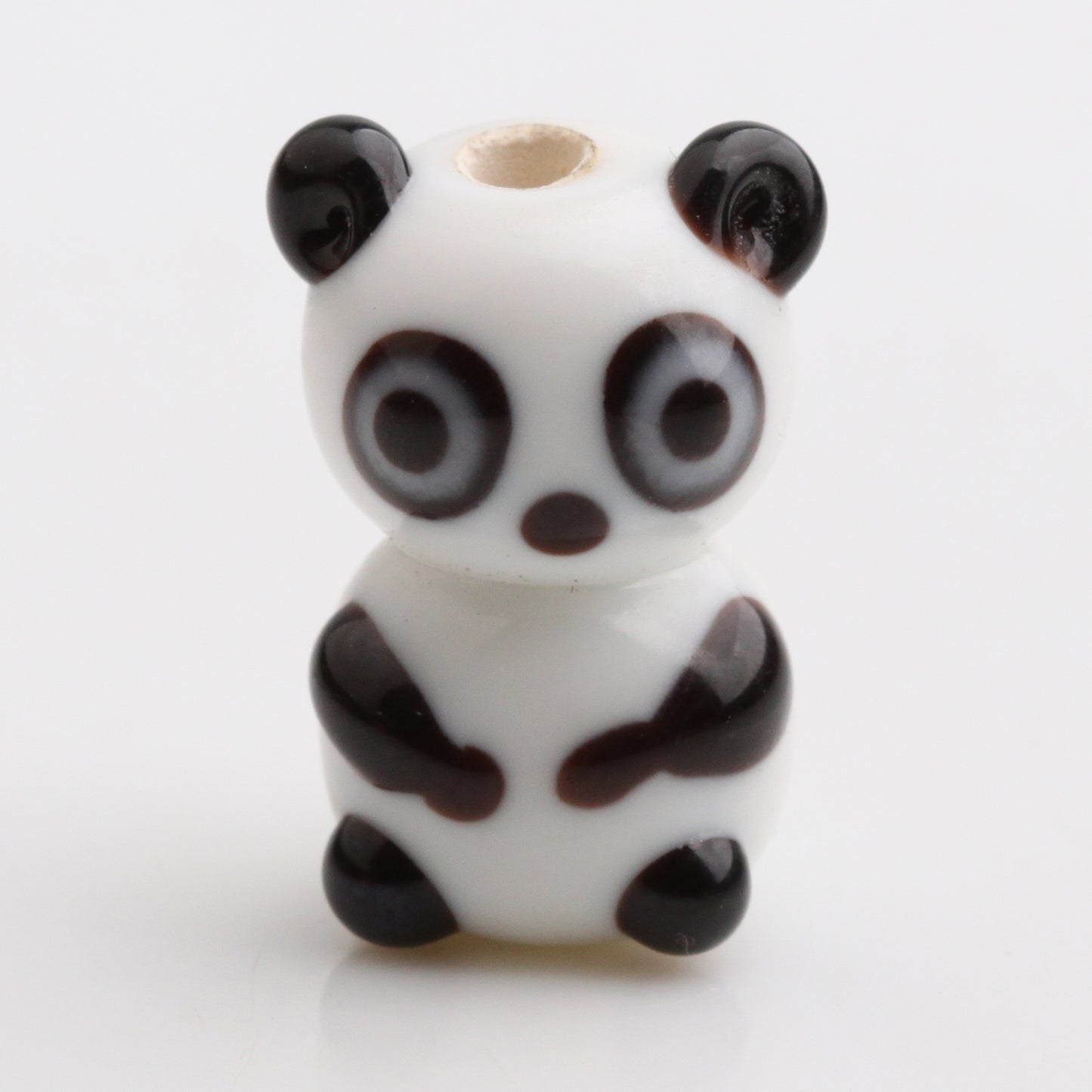 Handmade Japanese Style Panda Glass Beads, Lampwork Beads for DIY Jewelry Making