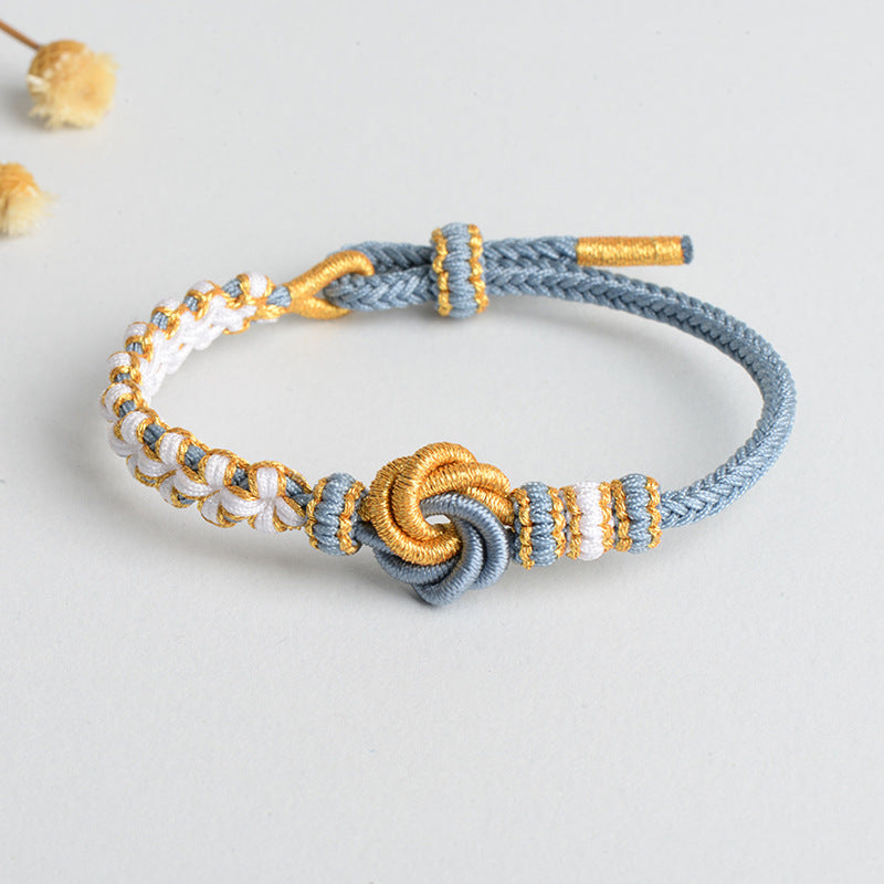 #008 - DIY Handmade Woven Mandala Knot Bracelet Pink Peach Blossom Knot Bracelet Wearable Bead Jewelry Accessories Bracelet, Friendship Bracelet