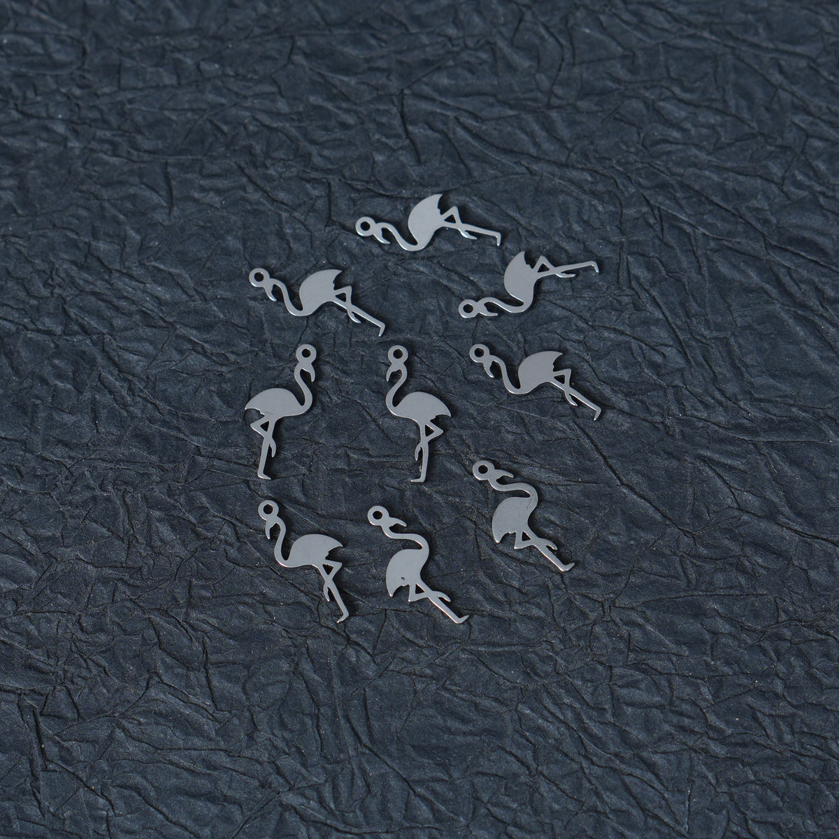 10PCS Stainless Steel Flamingo Charms, Bird Metal Pendants for DIY Jewelry Making