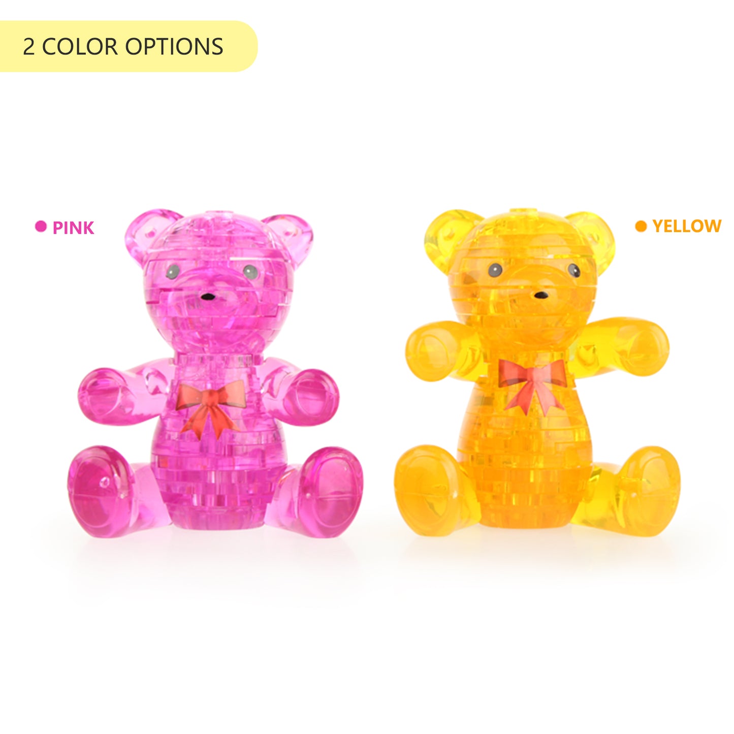 3D Crystal Puzzle Bear, Crystal Puzzle Brainteasers for Puzzlers Ages 16 and Up, 41PCS