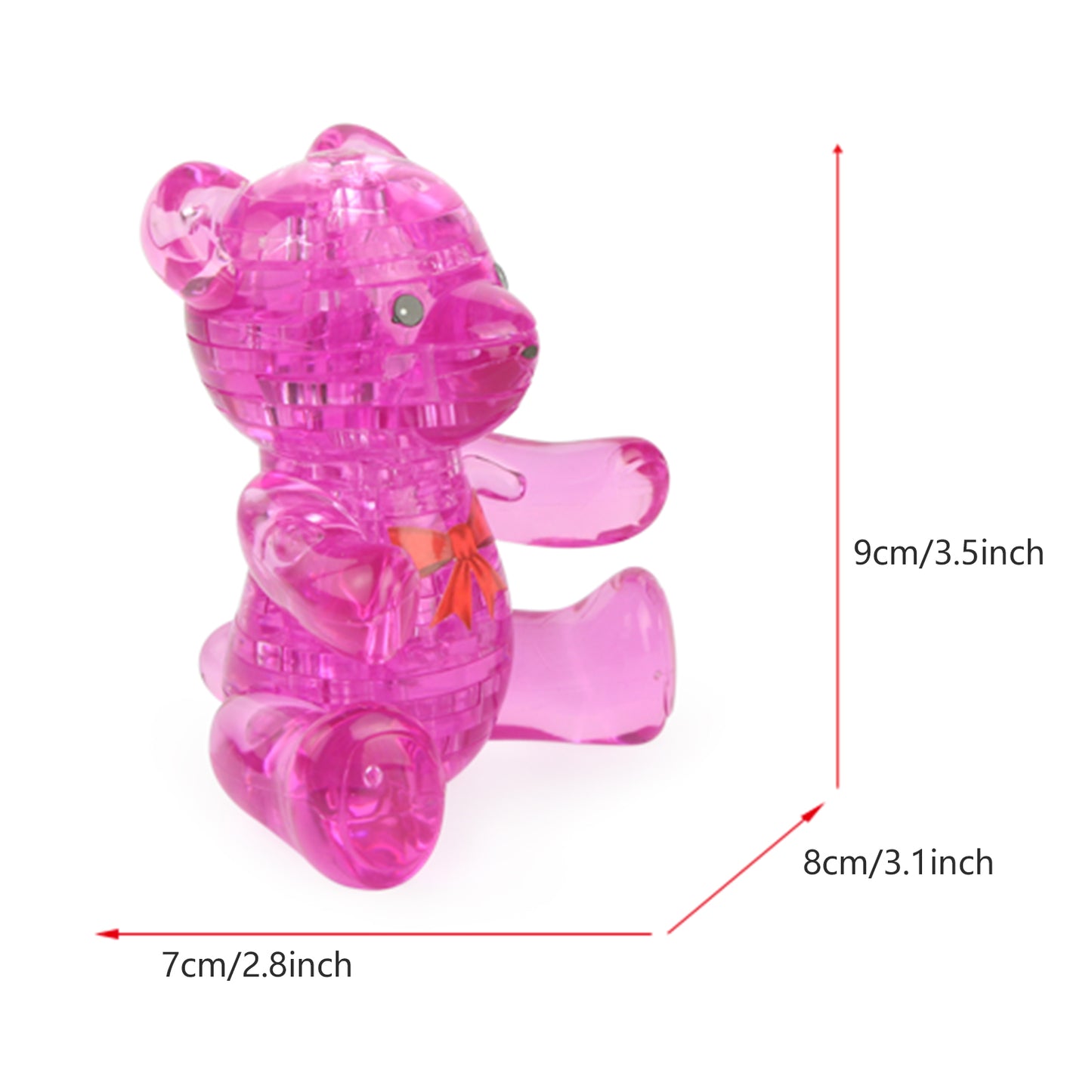 3D Crystal Puzzle Bear, Crystal Puzzle Brainteasers for Puzzlers Ages 16 and Up, 41PCS