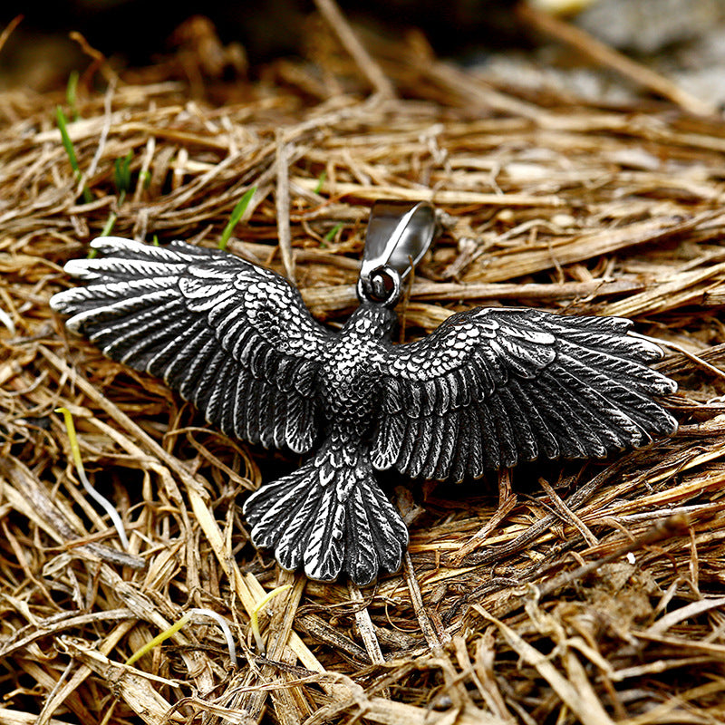 Stainless Steel Eagle Pendant - Durable DIY Jewelry Component for Necklaces