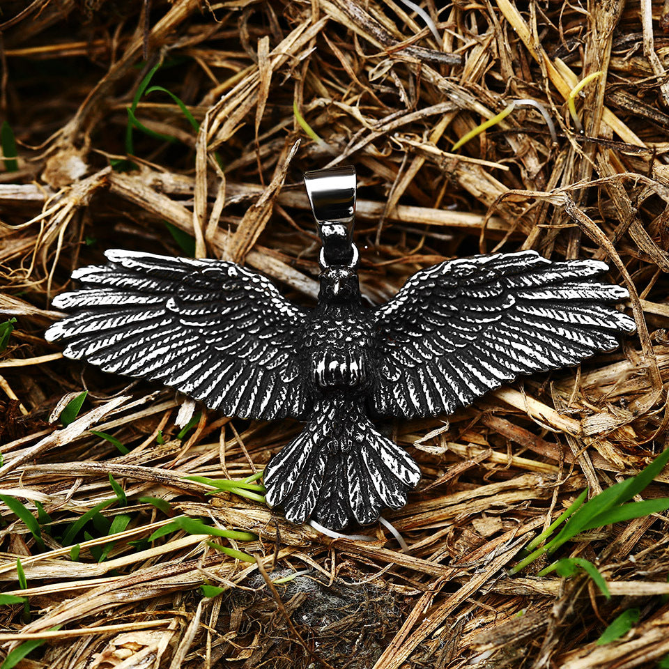 Stainless Steel Eagle Pendant - Durable DIY Jewelry Component for Necklaces