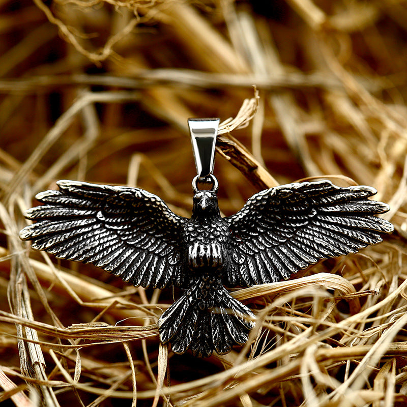 Stainless Steel Eagle Pendant - Durable DIY Jewelry Component for Necklaces