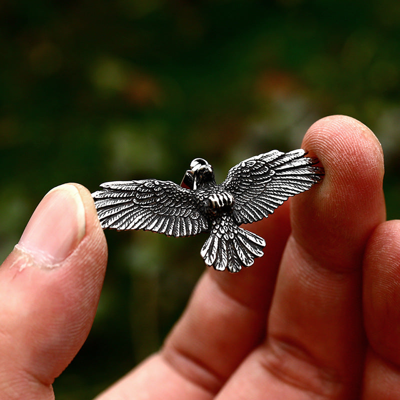 Stainless Steel Eagle Pendant - Durable DIY Jewelry Component for Necklaces