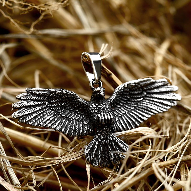 Stainless Steel Eagle Pendant - Durable DIY Jewelry Component for Necklaces