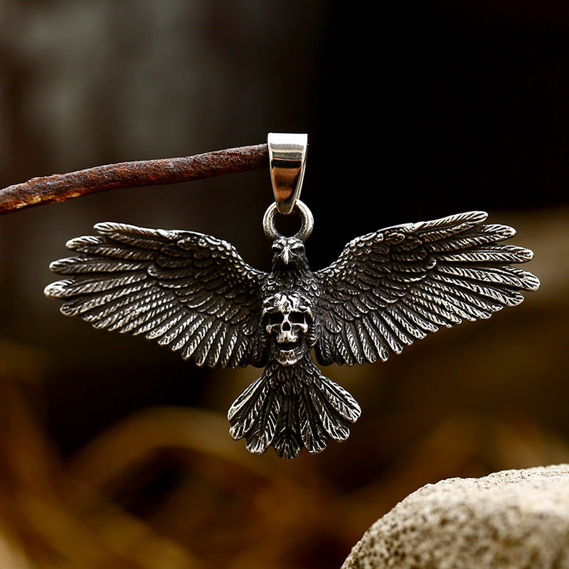 Stainless Steel Eagle Pendant - Durable DIY Jewelry Component for Necklaces