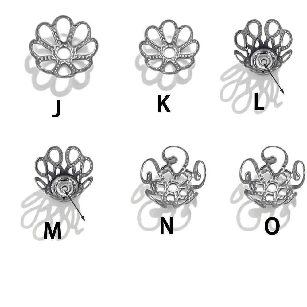 100PCS Stainless Steel Petal Bead Caps & Flower Cups - 18K Vacuum Plated Jewelry Spacer Parts 