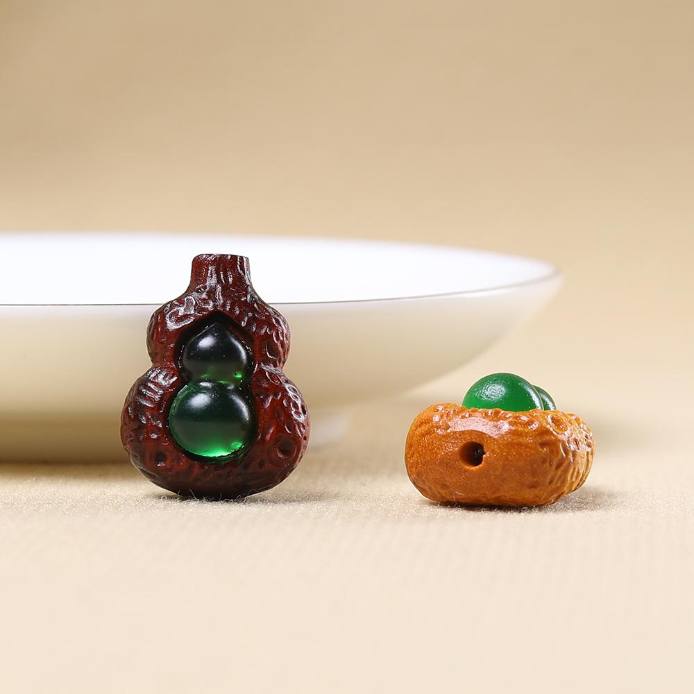 Agarwood Gourd Beads 22x17x12mm, Natural Wood Spacer Beads for DIY Bracelets & Mala Jewelry Making
