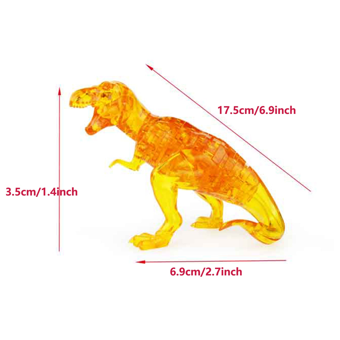 3D Crystal Puzzle Dinosaur, Crystal Puzzle Brainteasers for Puzzlers Ages 16 and Up, 50PCS