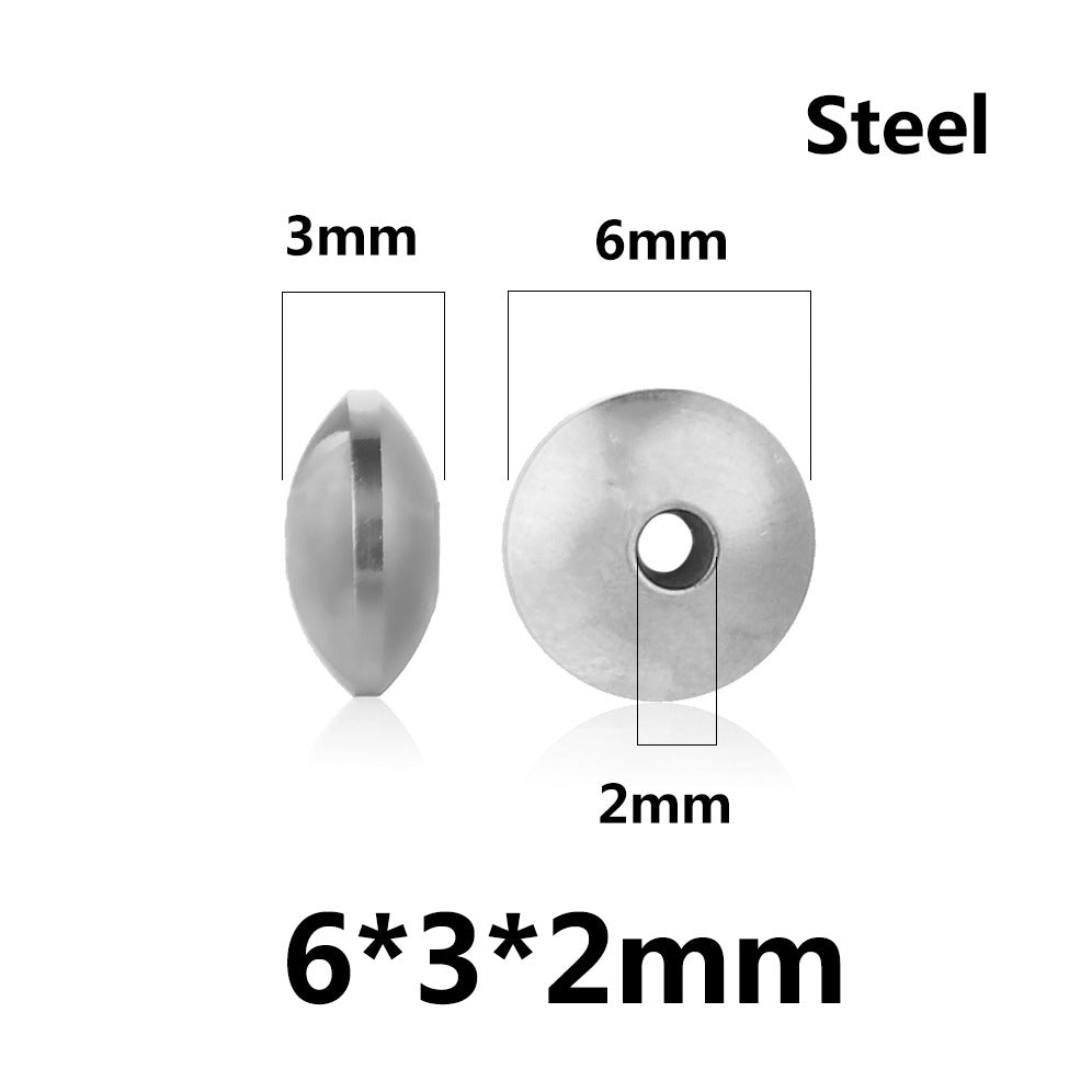 100PCS Stainless Steel Abacus Beads & Flying Saucer Beads - Vacuum Gold Plated Arc Beads, Spacer Beads & Positioning Beads for Jewelry Making, DIY Craft Supplies