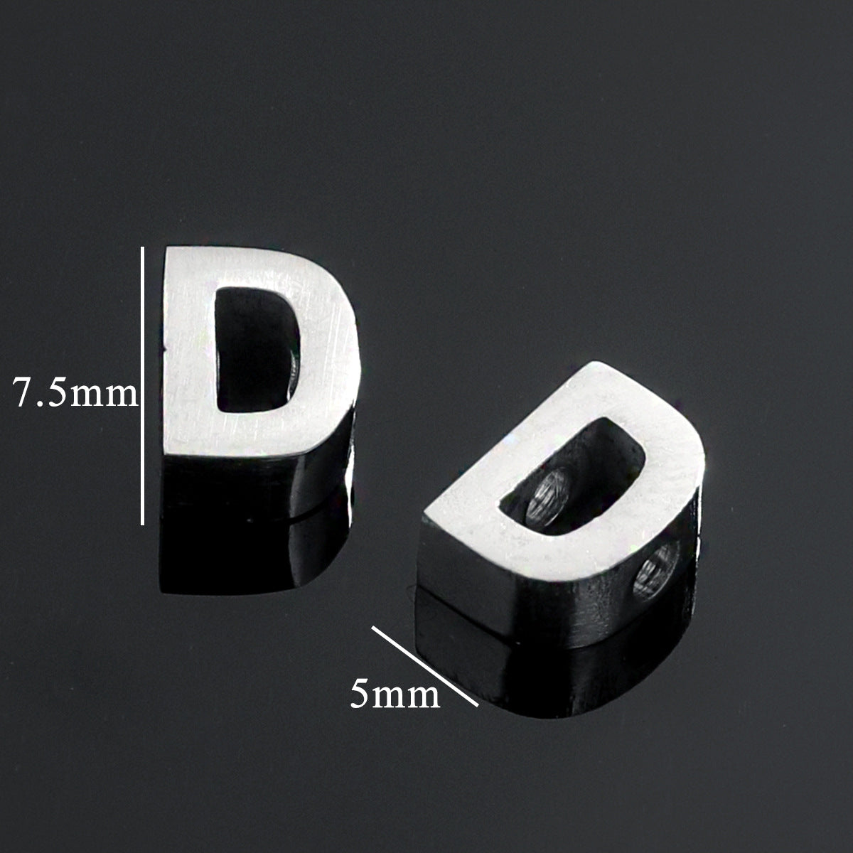 5PCS Stainless Steel 3D Letter Pendants - Minimalist & Stylish for Women's DIY Necklaces | Fashion Jewelry Findings