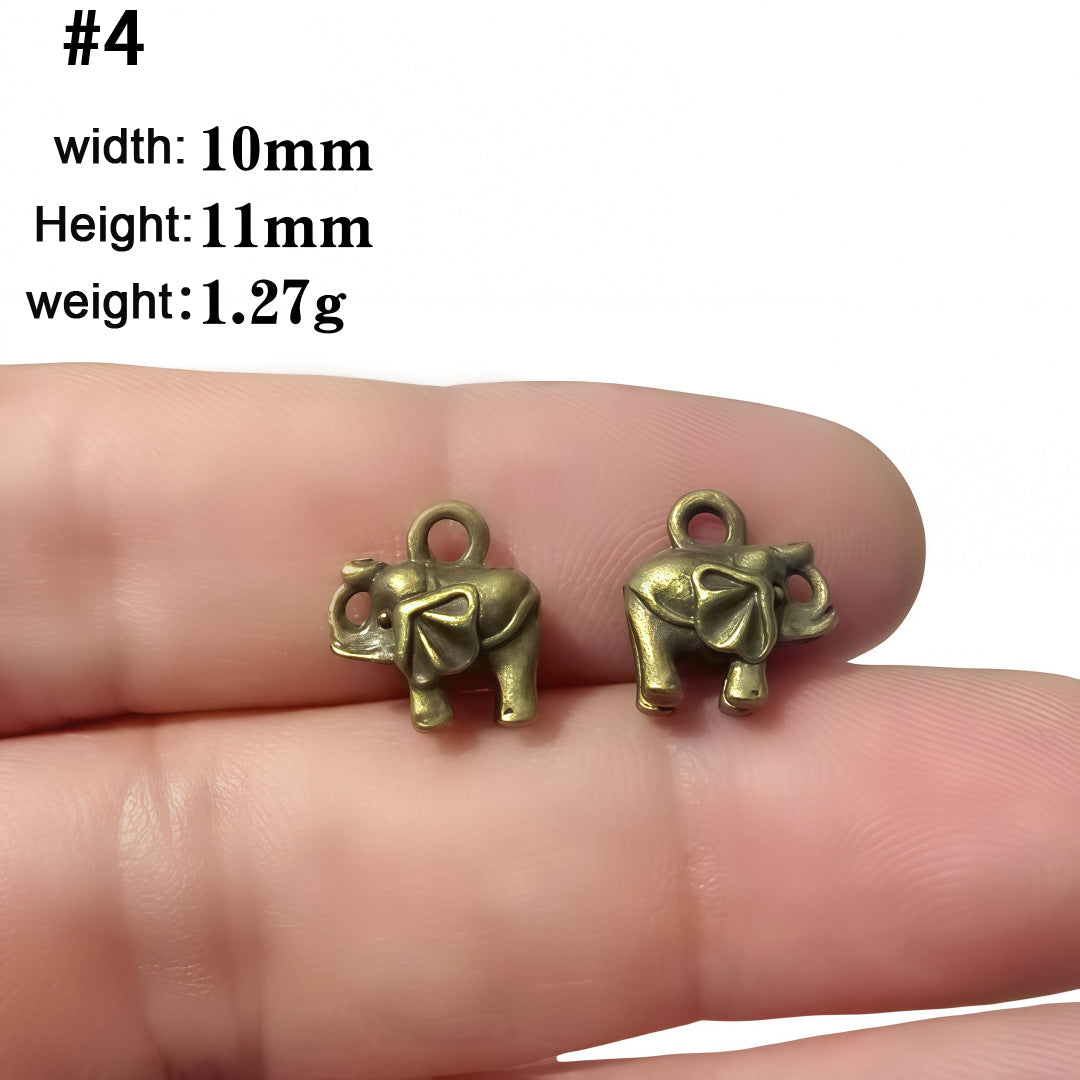 A Series of Charm 1: 10PCS Vintage Style Verdigris Bronze Butterfly Elephant charm - Unique Animal-Inspired Jewelry for Daily Wear & Gifting