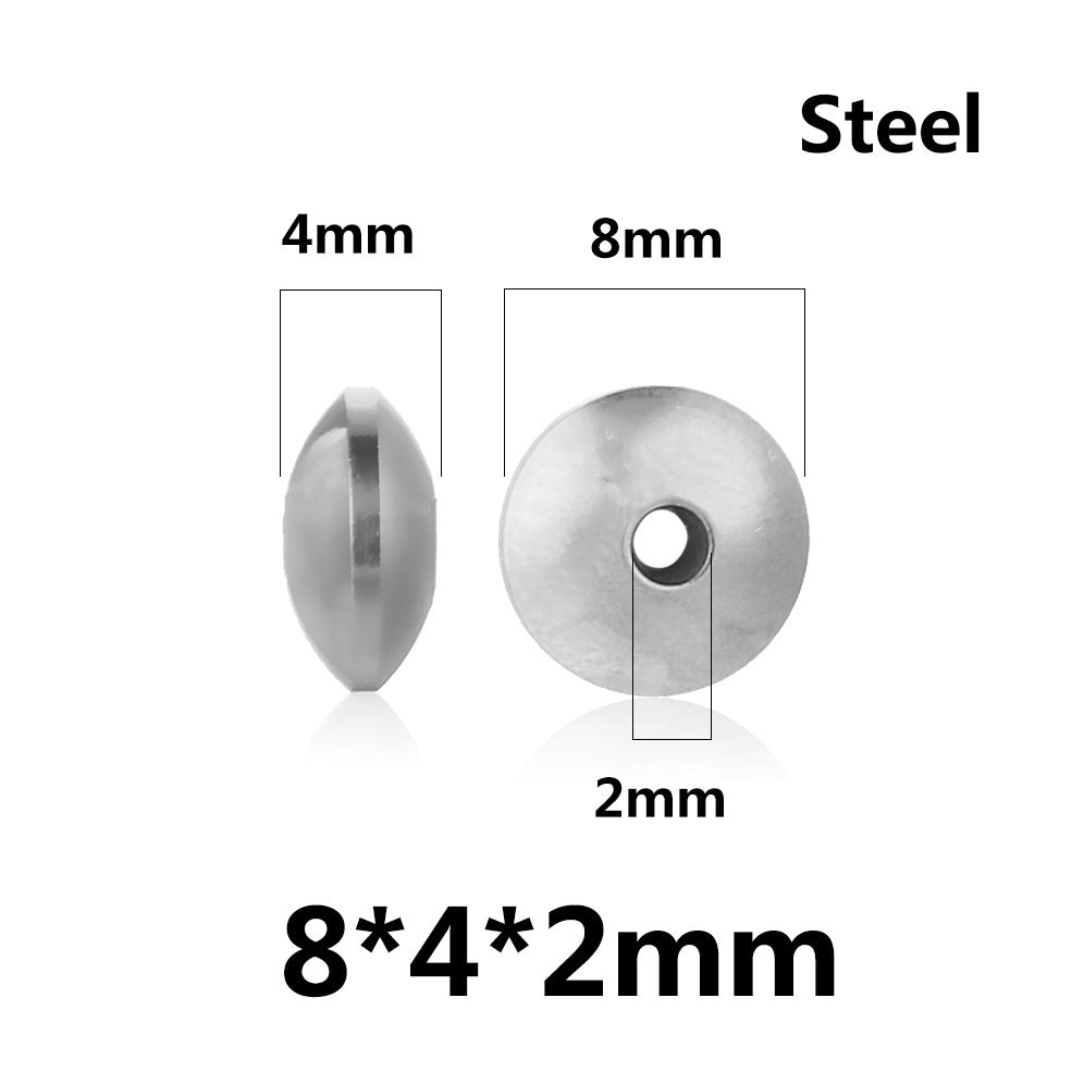 100PCS Stainless Steel Abacus Beads & Flying Saucer Beads - Vacuum Gold Plated Arc Beads, Spacer Beads & Positioning Beads for Jewelry Making, DIY Craft Supplies