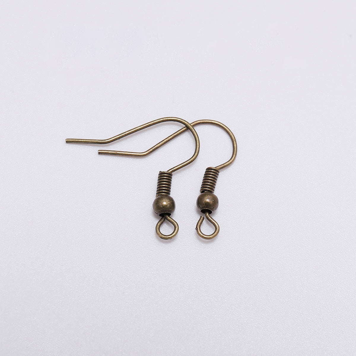 10 Pairs Large Vintage Brass Ear Hooks | Spring Loaded Earwires with Bead | DIY Jewelry Findings