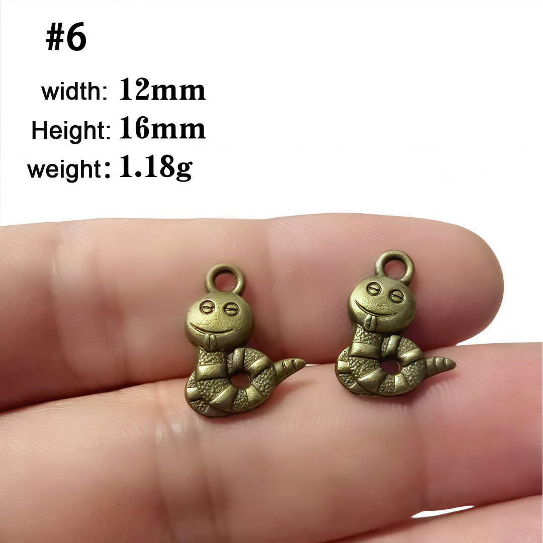 A Series of Charm 1: 10PCS Vintage Style Verdigris Bronze Butterfly Elephant charm - Unique Animal-Inspired Jewelry for Daily Wear & Gifting