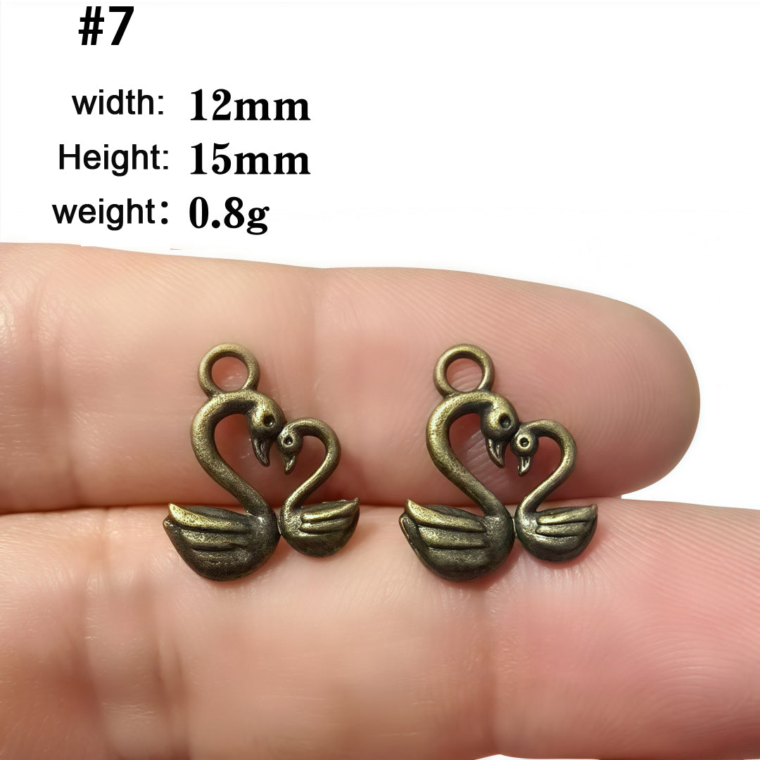 A Series of Charm 1: 10PCS Vintage Style Verdigris Bronze Butterfly Elephant charm - Unique Animal-Inspired Jewelry for Daily Wear & Gifting