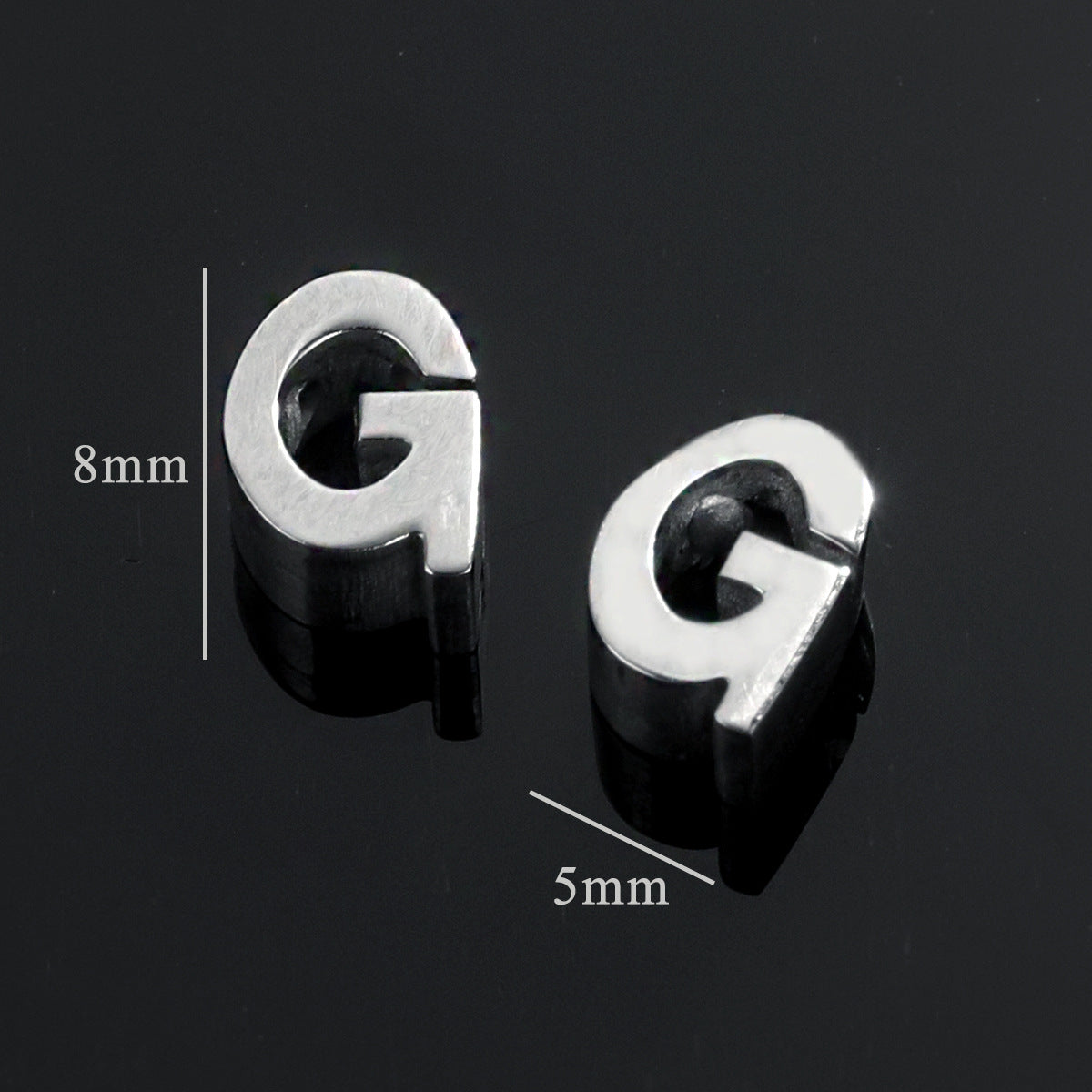5PCS Stainless Steel 3D Letter Pendants - Minimalist & Stylish for Women's DIY Necklaces | Fashion Jewelry Findings