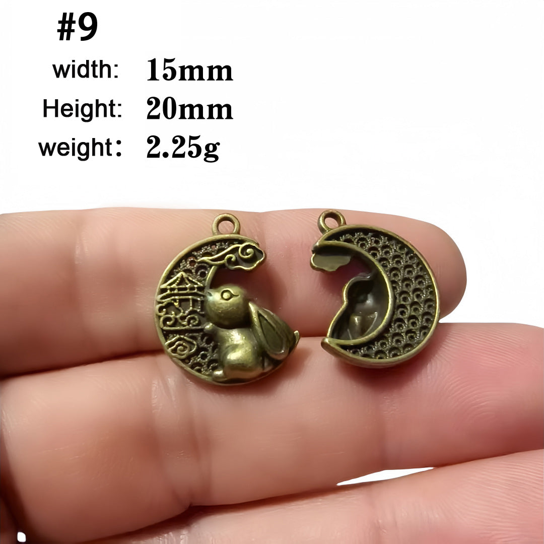 A Series of Charm 1: 10PCS Vintage Style Verdigris Bronze Butterfly Elephant charm - Unique Animal-Inspired Jewelry for Daily Wear & Gifting